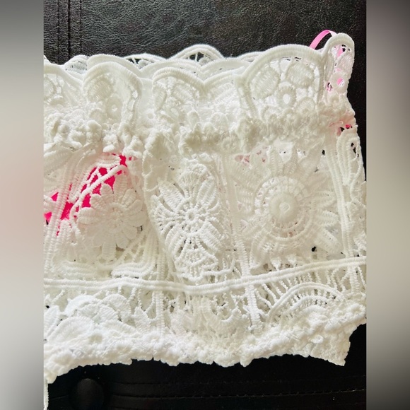 NWT Medium Dolls Kill Sugar Thrillz Country Charm Crotchet Crop Top Long Sleeves - Picture 8 of 12